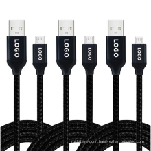 Fast Charging Nylon Braid Custom Logo USB 3.1 Type C and Micro USB Data Cable